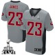Men Nike San Francisco 49ers &23 LaMichael James Elite Grey Shadow Super Bowl XLVII NFL Jersey