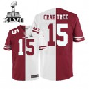 Men Nike San Francisco 49ers &15 Michael Crabtree Elite Team/Road Two Tone Super Bowl XLVII NFL Jersey