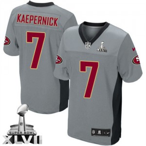 Nike de jeunesse San Francisco 49ers # 7 Colin Kaepernick Élite gris ombre Super Bowl XLVII NFL Maillot Magasin Nike de jeunesse San Francisco 49ers # 7 Colin Kaepernick Élite gris ombre Super Bowl XLVII NFL Maillot Magasin