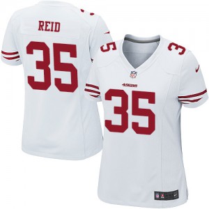 Femmes Nike San Francisco 49ers # 35 Eric Reid Élite blanc NFL Maillot Magasin