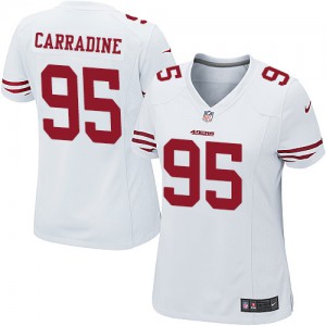 Femmes Nike San Francisco 49ers # 95 sebastien Carradine Élite blanc NFL Maillot Magasin