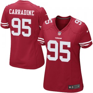 Femmes Nike San Francisco 49ers # 95 sebastien Carradine élite rouge équipe NFL Maillot Magasin de couleur