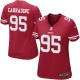 Women Nike San Francisco 49ers &95 Cornellius Carradine Elite Red Team Color NFL Jersey