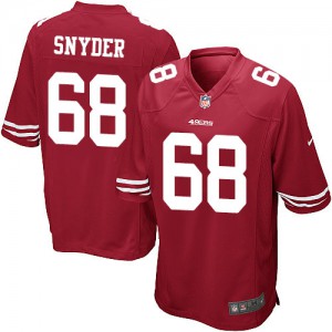 Nike de jeunesse San Francisco 49ers # 68 Adam Snyder Élite rouge couleur NFL maillot de Team
