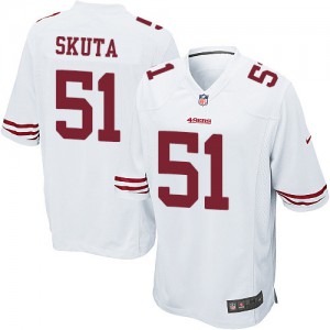 Nike de jeunesse San Francisco 49ers # 51 Dan Skuta Élite blanc NFL Maillot Magasin