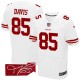 Men Nike San Francisco 49ers &85 Vernon Davis White Elite Autographed NFL Jersey