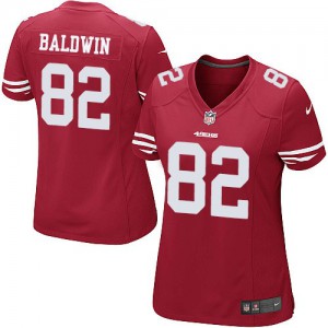 Femmes Nike San Francisco 49ers # 82 Jon Baldwin élite rouge équipe NFL Maillot Magasin de couleur