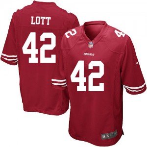 Nike de jeunesse San Francisco 49ers # 42 Ronnie Lott Élite rouge couleur NFL maillot de Team