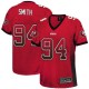 Women Nike San Francisco 49ers &94 Justin Smith Elite Red Drift Fashion NFL Jersey