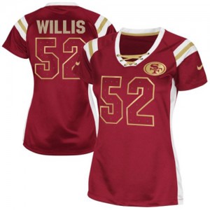 Femmes Nike San Francisco 49ers # 52 Patrick Willis Élite rouge lui projet Shimmer NFL Maillot Magasin Femmes Nike San Francisco 49ers # 52 Patrick Willis Élite rouge lui projet Shimmer NFL Maillot Magasin