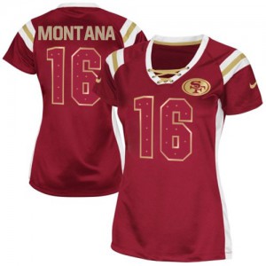 Femmes Nike San Francisco 49ers # 16 Joe Montana élite rouge lui projet Shimmer NFL Maillot Magasin Femmes Nike San Francisco 49ers # 16 Joe Montana élite rouge lui projet Shimmer NFL Maillot Magasin