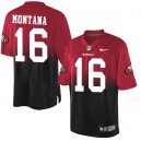 Men Nike San Francisco 49ers &16 Joe Montana Elite Red/Black Fadeaway NFL Jersey