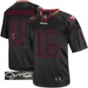Men Nike San Francisco 49ers &16 Joe Montana Elite Lights Out Black Autographed NFL Jersey