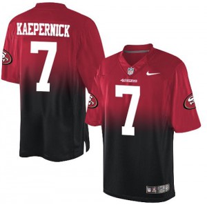 Hommes Nike San Francisco 49ers # 7 Colin Kaepernick Élite rouge/noir Fadeaway NFL Maillot Magasin