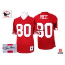 Mitchell and Ness San Francisco 49ers &80 Jerry Rice Authentic Red Team Color Throwback Autographed NFL Jersey