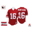 Mitchell and Ness San Francisco 49ers &16 Joe Montana Authentic Red Team Color Throwback Autographed NFL Jersey