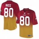 Men Nike San Francisco 49ers &80 Jerry Rice Elite Red/Gold Fadeaway NFL Jersey