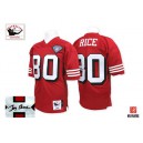 Mitchell And Ness San Francisco 49ers &80 Jerry Rice Authentic Red Team Color 75TH Patch 1994 Throwback Autographed NFL Jersey