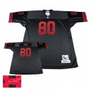 Mitchell and Ness San Francisco 49ers &80 Jerry Rice Authentic Black Throwback Autographed NFL Jersey
