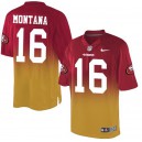 Men Nike San Francisco 49ers &16 Joe Montana Elite Red/Gold Fadeaway NFL Jersey