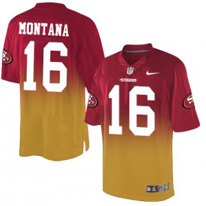 Hommes Nike San Francisco 49ers # 16 Joe Montana élite rouge/or Fadeaway NFL Maillot Magasin Hommes Nike San Francisco 49ers # 16 Joe Montana élite rouge/or Fadeaway NFL Maillot Magasin