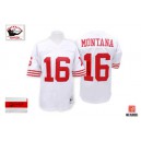 Mitchell and Ness San Francisco 49ers &16 Joe Montana Authentic White Throwback Autographed NFL Jersey