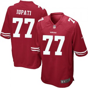 Nike de jeunesse San Francisco 49ers # 77 Mike Iupati Élite rouge couleur NFL maillot de Team