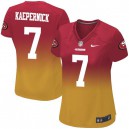 Women Nike San Francisco 49ers &7 Colin Kaepernick Elite Red/Gold Fadeaway NFL Jersey