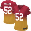 Women Nike San Francisco 49ers &52 Patrick Willis Elite Red/Gold Fadeaway NFL Jersey
