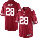 Youth Nike San Francisco 49ers &28 Carlos Hyde Elite Red Team Color NFL Jersey