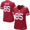 Women Nike San Francisco 49ers &85 Vernon Davis Elite Red Team Color NFL Jersey