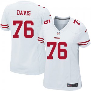 Femmes Nike San Francisco 49ers # 76 Anthony Davis Élite blanc NFL Maillot Magasin