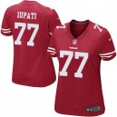 Women Nike San Francisco 49ers &77 Mike Iupati Elite Red Team Color NFL Jersey