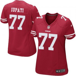 Femmes Nike San Francisco 49ers # 77 Mike Iupati Élite rouge couleur NFL maillot de Team
