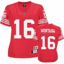 Reebok San Francisco 49ers &16 Joe Montana Red Women Throwback Team Color Premier EQT NFL Jersey