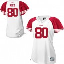Reebok San Francisco 49ers &80 Jerry Rice White Women Field Flirt Premier EQT Throwback NFL Jersey