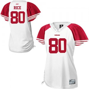 Reebok San Francisco 49ers # Jerry 80 femmes blanches rizière flirtent premier ministre EQT Throwback NFL Maillot Magasin