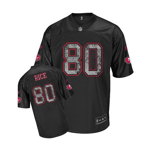 Reebok San Francisco 49ers 80 Jerry Rice Sideline authentique noire unie Throwback NFL Maillot Reebok San Francisco 49ers 80 Jerry Rice Sideline authentique noire unie Throwback NFL Maillot