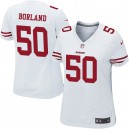 Women Nike San Francisco 49ers &50 Chris Borland Elite White NFL Jersey