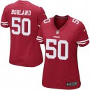 Women Nike San Francisco 49ers &50 Chris Borland Elite Red Team Color NFL Jersey
