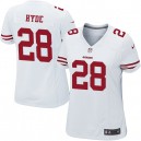 Women Nike San Francisco 49ers &28 Carlos Hyde Elite White NFL Jersey