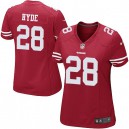 Women Nike San Francisco 49ers &28 Carlos Hyde Elite Red Team Color NFL Jersey