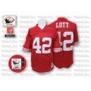 Mitchell and Ness San Francisco 49ers &42 Ronnie Lott Authentic Red Team Color Throwback NFL Jersey
