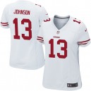 Women Nike San Francisco 49ers &13 Steve Johnson Elite White NFL Jersey