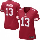 Women Nike San Francisco 49ers &13 Steve Johnson Elite Red Team Color NFL Jersey