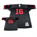 Mitchell and Ness San Francisco 49ers &16 Joe Montana Authentic Black Throwback NFL Jersey