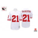 Mitchell and Ness San Francisco 49ers &21 Deion Sanders Authentic White Throwback NFL Jersey