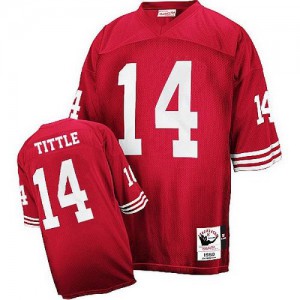 Mitchell et Ness San Francisco 49ers # 14 Y.A. Tittle Throwback rouge authentique NFL maillot Mitchell et Ness San Francisco 49ers # 14 Y.A. Tittle Throwback rouge authentique NFL maillot