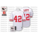 Mitchell and Ness San Francisco 49ers &42 Ronnie Lott Authentic White Throwback NFL Jersey