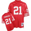 Mitchell and Ness San Francisco 49ers &21 Deion Sanders Authentic Red Team Color Throwback NFL Jersey